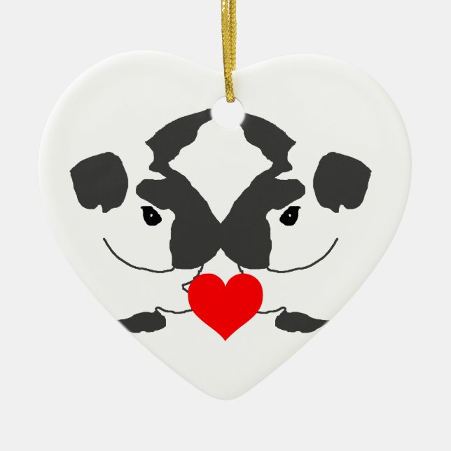 Bunny Love Heart Ornament (Front)