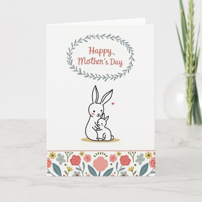 Bunny Love Mothers Day Card (Front)