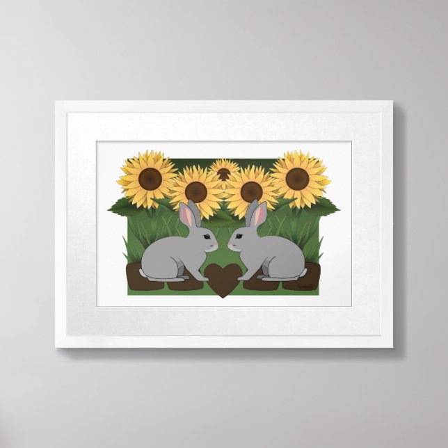 Bunny Love Poster (Framed Front)