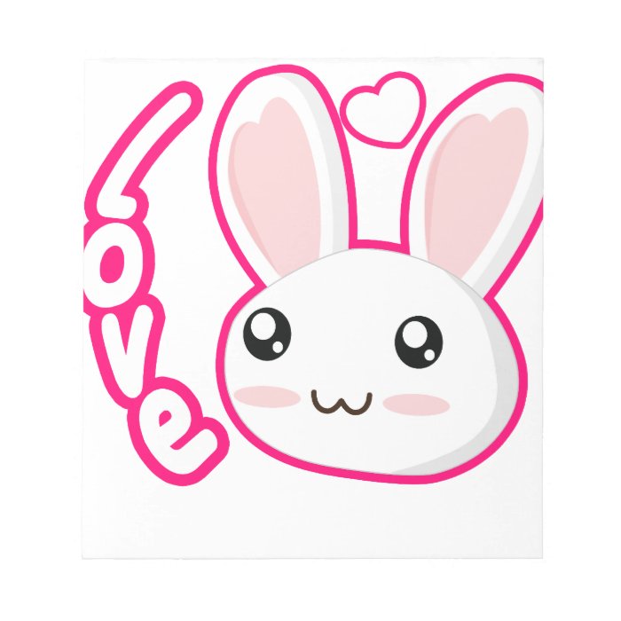 Bunny Love   Rabbit Bunnies Chibi Cute Scratch Pads