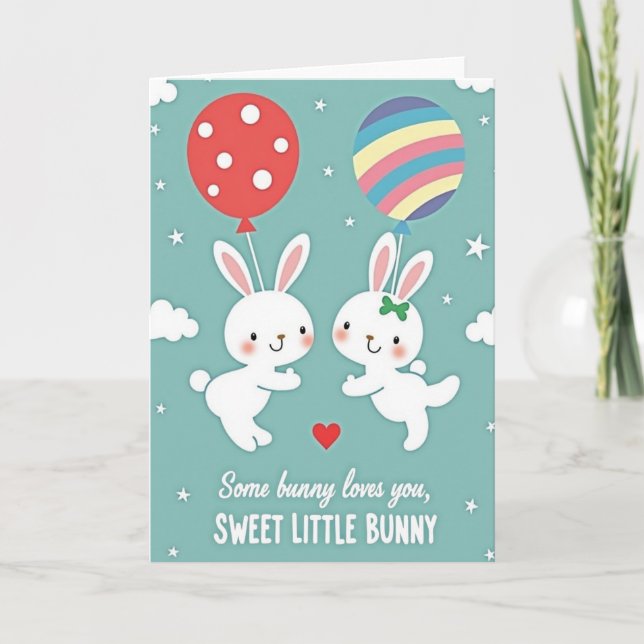 Bunny Love Sweet Little One Card (Front)