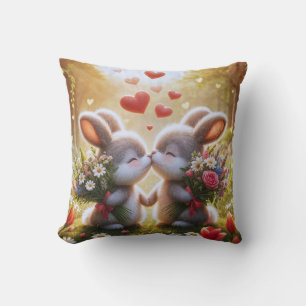 Bunny Love Throw Pillow