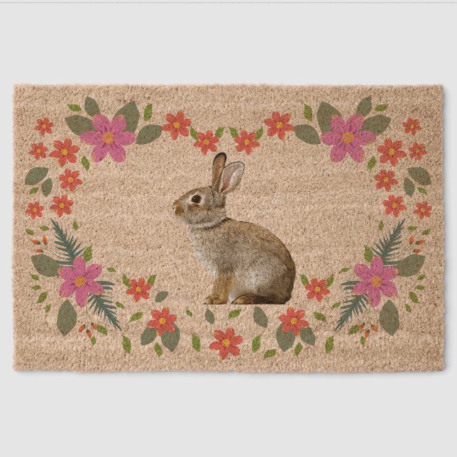 Bunny Lover Doormat Fiber Doormat (Front)