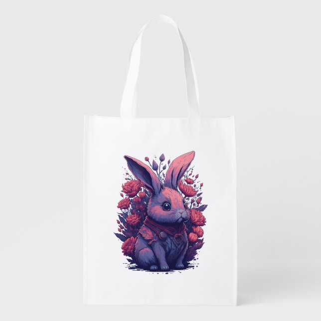 Bunny lovers Gift Grocery Bag (Front)