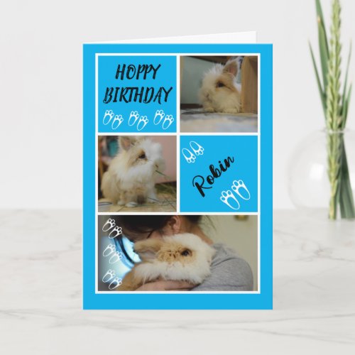 Bunny Lovers Photo Collage Happy Birthday Pun Card
