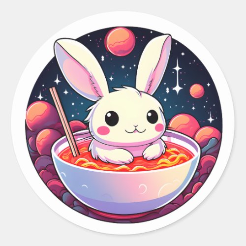 Bunny loves ramen sticker