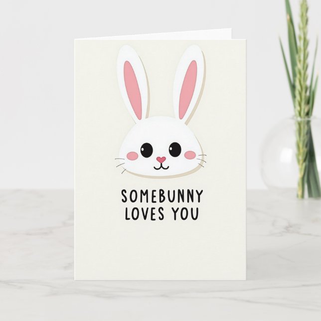 Bunny Loves You Greeting Card (Front)