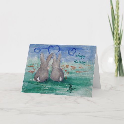 Bunny Lovin aceo Birthday Card