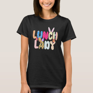 Bunny Lunch Lady Egg Easter Day Floral Women T-Shirt