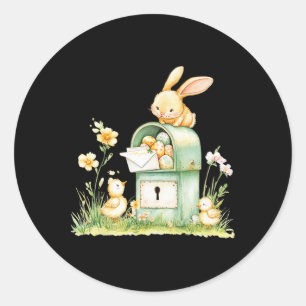 Bunny Mailbox Delivering With Eggs Classic Round Sticker