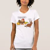 Bunny makes chocolate poop funny cartoon T-Shirt (Front)