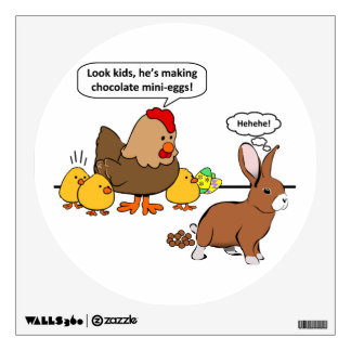 Bunny makes chocolate poop funny cartoon wall sticker