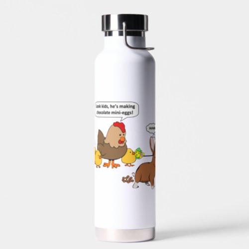 Bunny makes chocolate poop funny water bottle