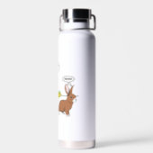 Bunny makes chocolate poop funny water bottle (Back)