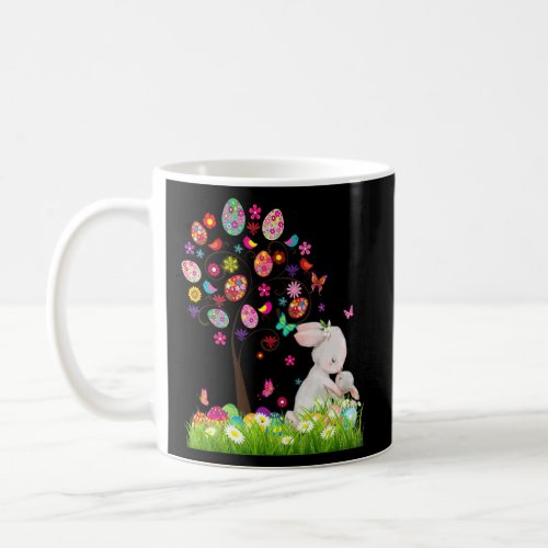 Bunny Mama And Daughter Easter Egg Easter Tree  Coffee Mug