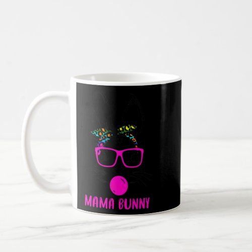 Bunny Mama Easter Day Cute Bunny Face Glasses Head Coffee Mug
