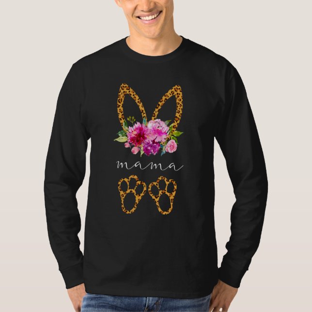 Bunny Mama Leopard Easter For Men Women T-Shirt (Front)