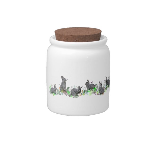 Bunny Meadow Candy Jar (Right)