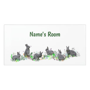 Bunny Meadow Room Name Plate Door Sign