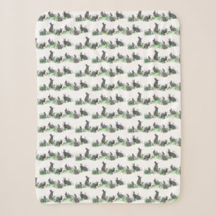 Bunny Meadow Sherpa Blanket (choose colour)