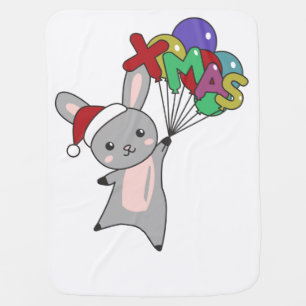 Bunny Merry Christmas Winter Animals Rabbit Baby B Blanket