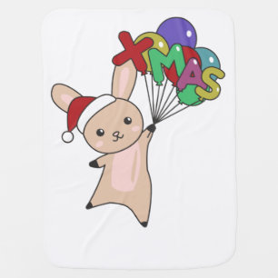Bunny Merry Christmas Winter Animals Rabbit Baby B Blanket