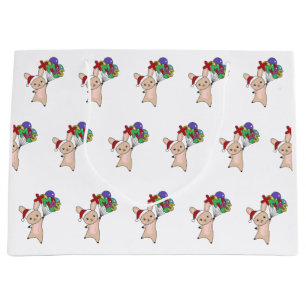 Bunny Merry Christmas Winter Animals Rabbit Large Gift Bag