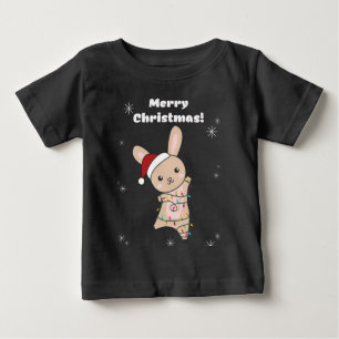 Bunny Merry Christmas Winter Animals Rabbits Baby  T-Shirt