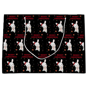 Bunny Merry Christmas Winter Animals Rabbits Large Gift Bag