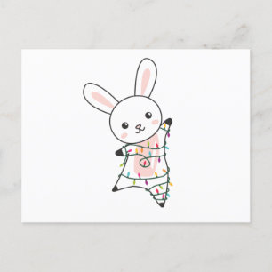 Bunny Merry Christmas Winter Animals Rabbits Postcard