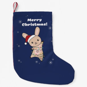 Bunny Merry Christmas Winter Animals Rabbits Small Small Christmas Stocking