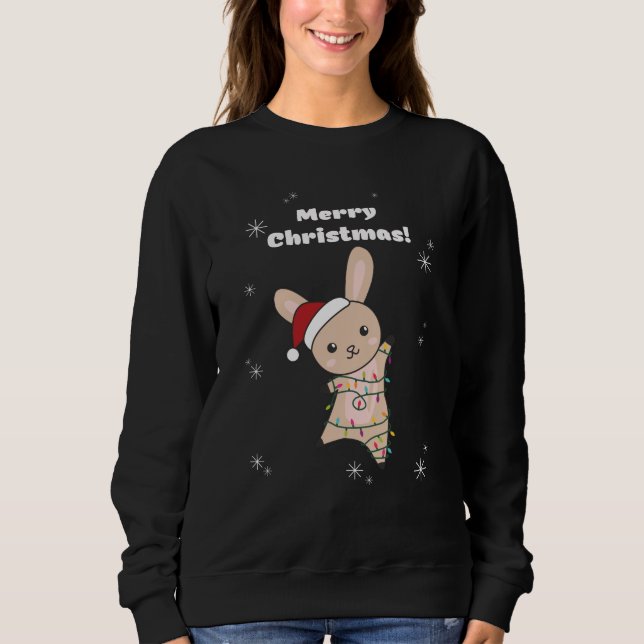Bunny Merry Christmas Winter Animals Rabbits Sweat Sweatshirt (Front)