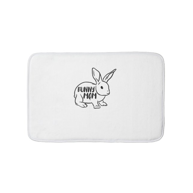 Bunny Mom Rabbit Lover  Bath Mat (Front)