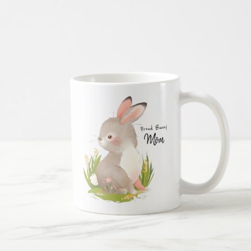 Bunny Mom  Woodland Forest Animal Illustration Coffee Mug