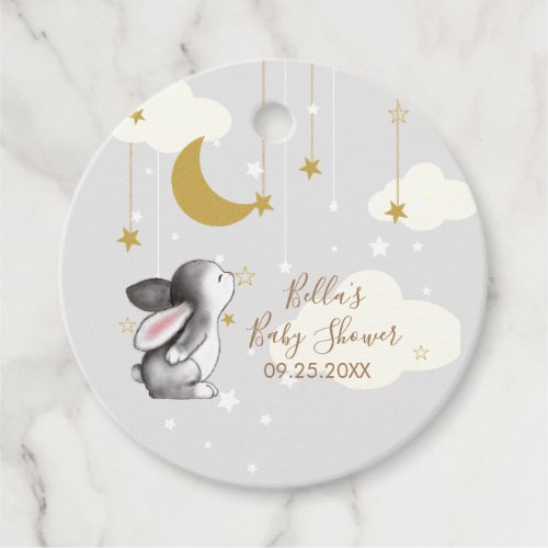 Bunny Moon Star Cloud Baby Shower Favor Tags