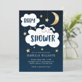 Bunny Moon Stars Baby Shower Invitation (Standing Front)