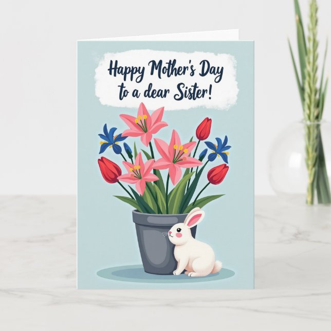 Bunny Mothers Day Love Card (Front)