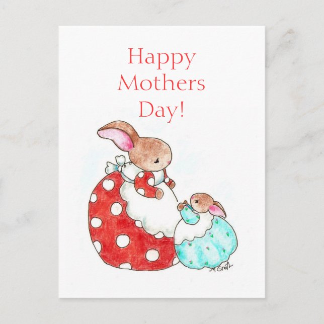 Bunny Mother's Day Postcard (Front)
