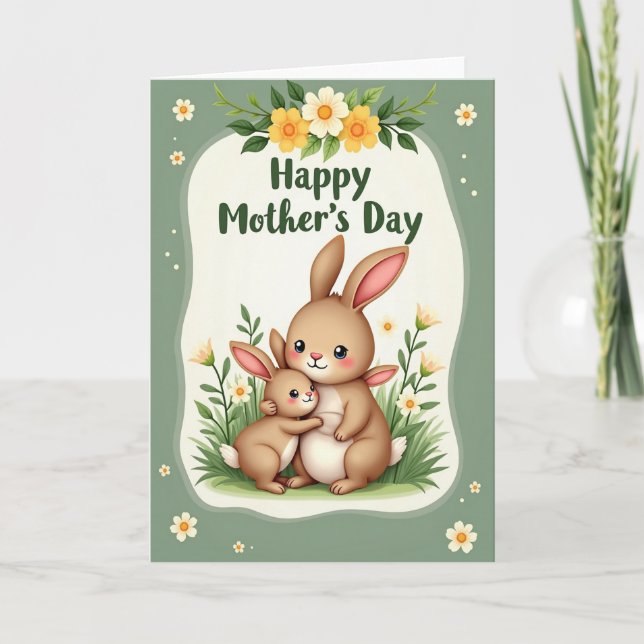 Bunny Mothers Day Scene Card (Front)