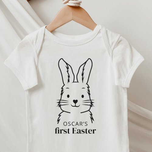 Bunny My First Easter Name Baby Bodysuit