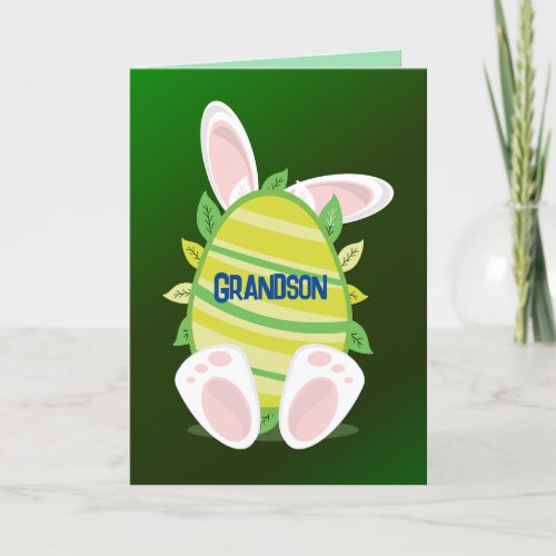 BUNNY N EGG GRANDSON EASTER CARD