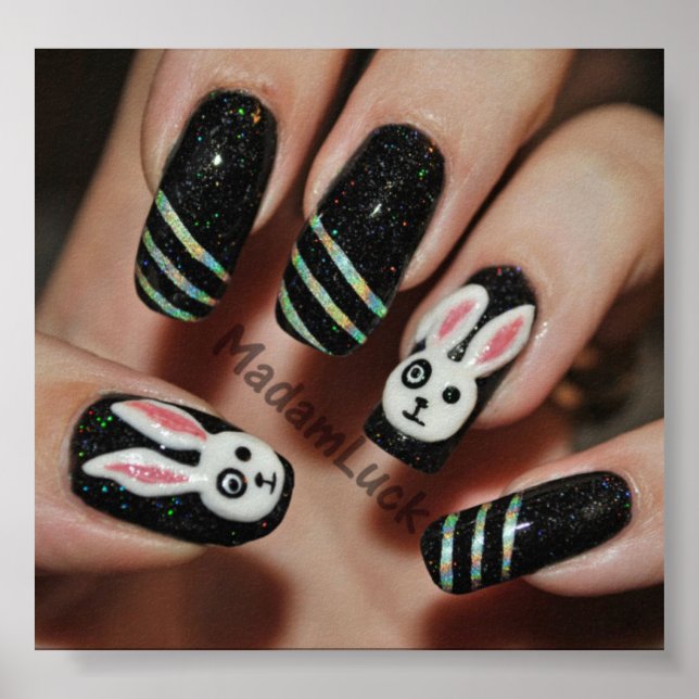 bunny nail art poster (Front)
