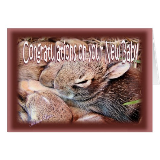 Bunny-newbaby-customize Cards (Front Horizontal)