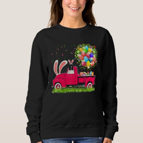Bunny Newfoundland Pickup Truck Easter Eggs Tree Sweatshirt