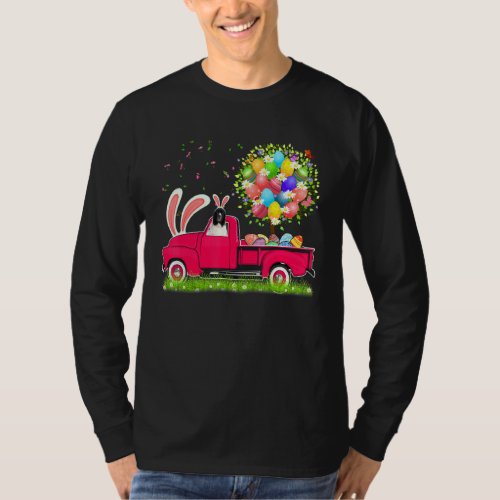Bunny Newfoundland Pickup Truck Easter Eggs Tree T_Shirt