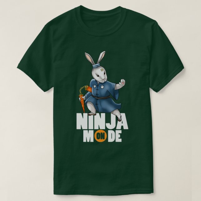 Bunny Ninja Mode Nunchucks Kendo Katana Martial Ar T-Shirt (Design Front)