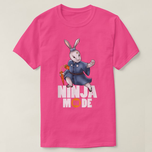 Bunny Ninja Mode Nunchucks Kendo Katana Martial Ar T-Shirt (Design Front)