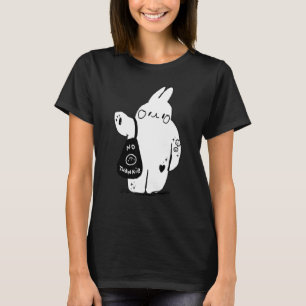Bunny No Thankie Cute Animals Black And White  Rab T-Shirt