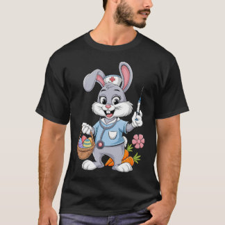 Bunny Nurse Easter Day Stethoscope Rabbit Scrub To T-Shirt