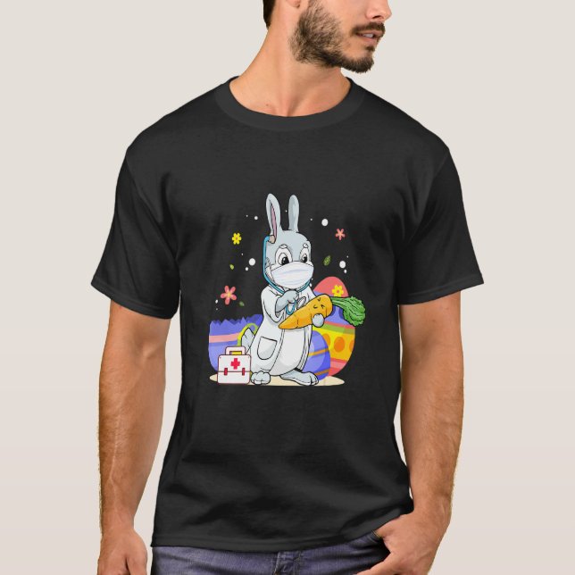 Bunny Nurse Funny Egg Easter Day Doctor Matching T-Shirt (Front)